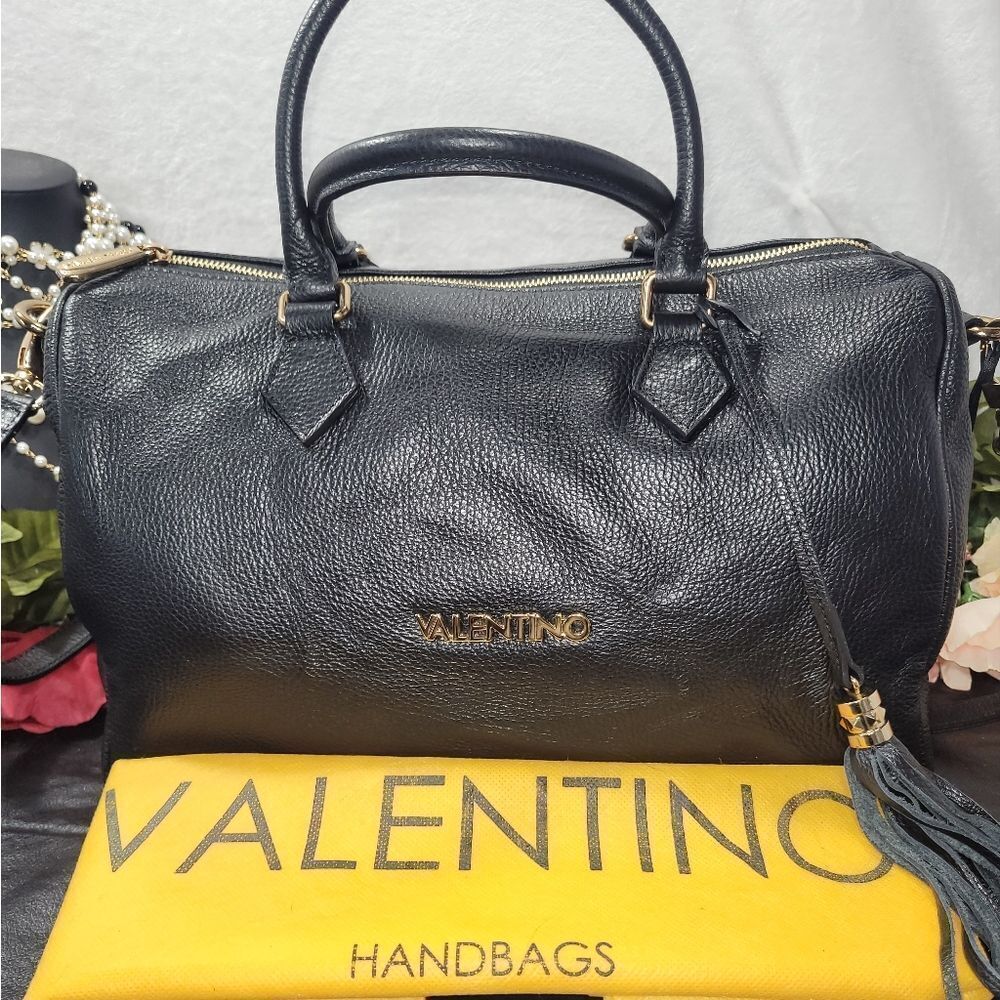 Authentic NWT Valentino Tonia Genuine Leather Boston Bag with Dust Bag - Picture 3 of 17
